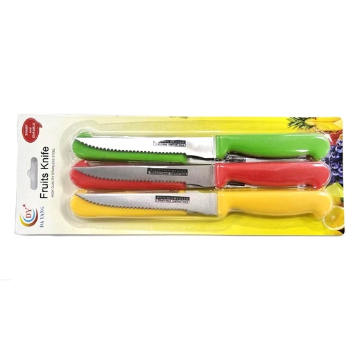 [13-R216] Stainless Steel 6 Pieces Fruit Knives Set Dot Color handle