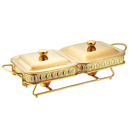 [13-R378] 2L Golden Oval SS Double Food Warmer