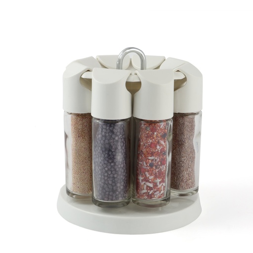 [Y13-937] طقم توابل من الفولاذ المقاوم للصدأ مكون من 8 قطع مع حامل