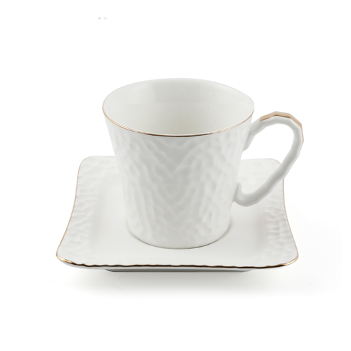[03-177] Decopor Porcelain 12 Piece Milk Cup & Saucer Set 150 ml
