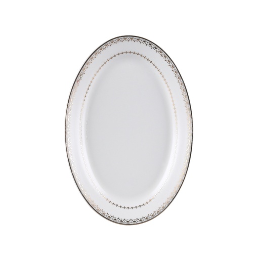 [03-410] Decopor 10" Oval Plate Golden Design
