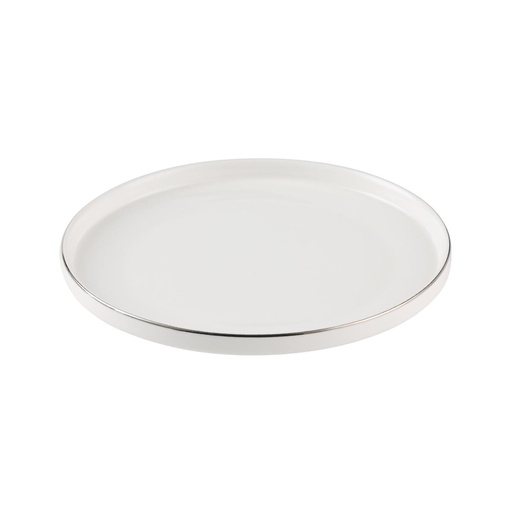 [03-416] Decopor New Bone China 8.25" Dessert Plate With Silver Rim