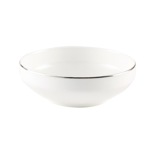 [03-418] Decopor New Bone China 5.5" Bowl With Silver Rim
