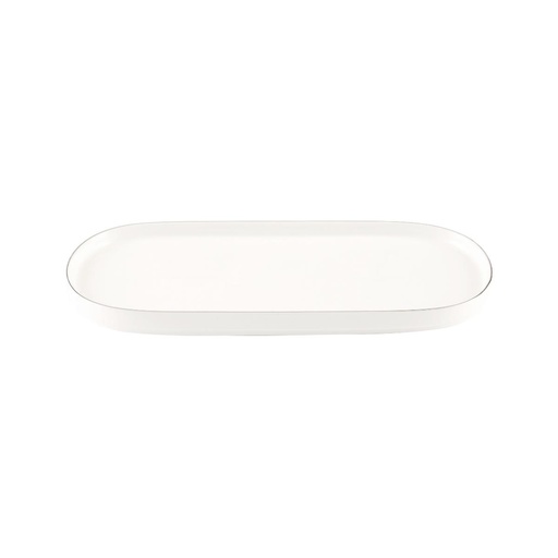 [03-419] Decopor New Bone China Large Plate With Silver Rim 33.5 cm