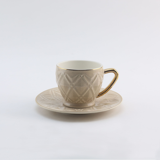 [RP-026] Decopor Dotted White 6/6 coffee cup and saucer 75 ml RS-1717