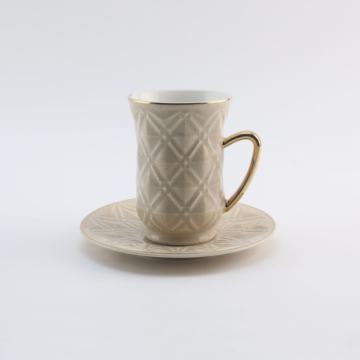 [RP-027] Decopor Dotted White 6/6 Tea cup and saucer 100 ml RS-1717