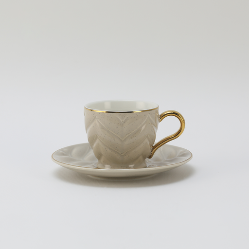 [RP-062] Decopor Dotted White 6/6 coffee cup and saucer 75 ml RS-1919