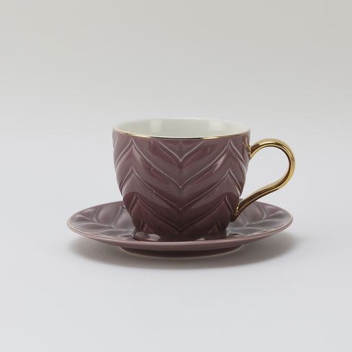 [RP-076] Decopor Plum Purple 6/6 Milk cup and saucer 200 ml RS-1919