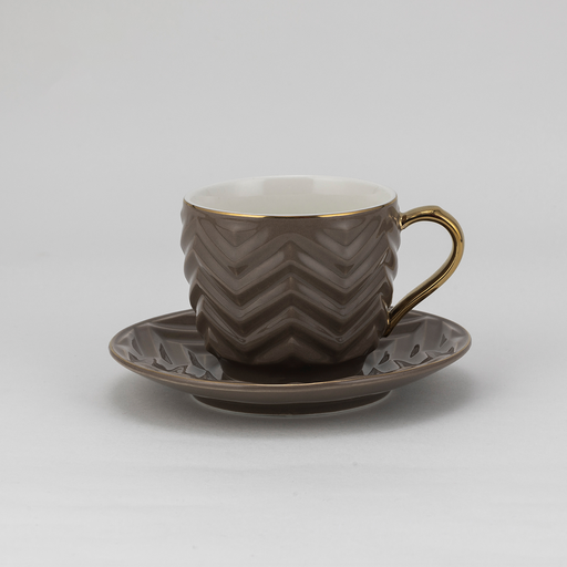 [RP-112] Decopor Bronze 6/6 Milk cup and saucer 200 ml RS-2020