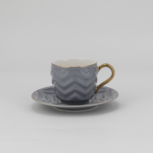 [RP-122] Decopor Cadet Grey 6/6 coffee cup and saucer 75 ml RS-2020