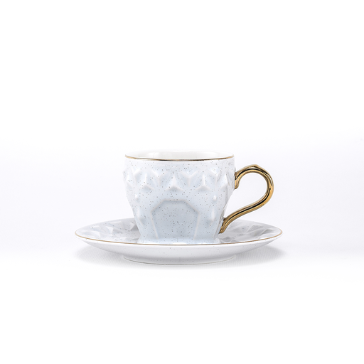[RP-164] كوب قهوة وصحن ديكوبور أزور 6/6 سعة 75 مل RS-2121