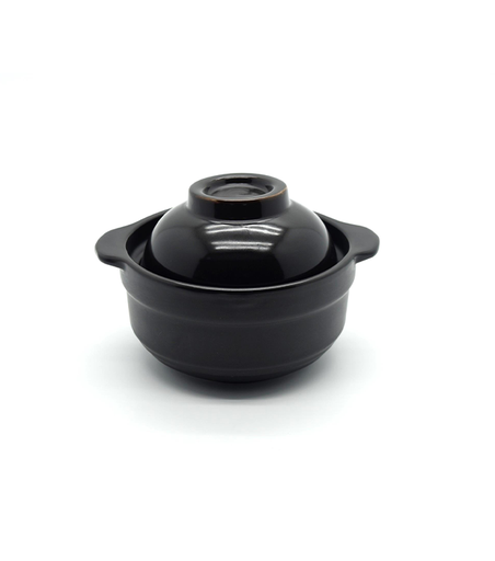 [03-303] Che Brucia Black Procelain Dinning Fire Bowl with Cover 16.5 cm