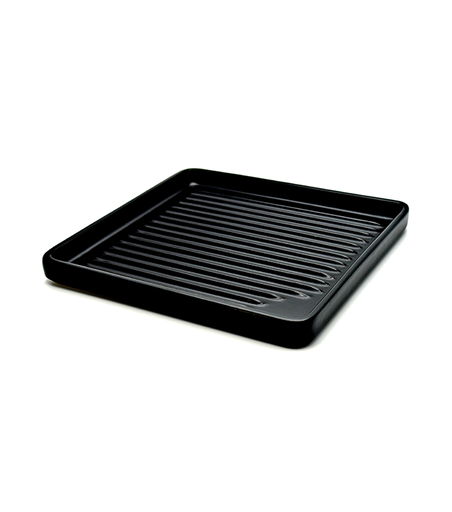 [03-333] طبق شواء مربع من البورسلين الأسود المباشر من تشي بروشيا مقاس 24 سم