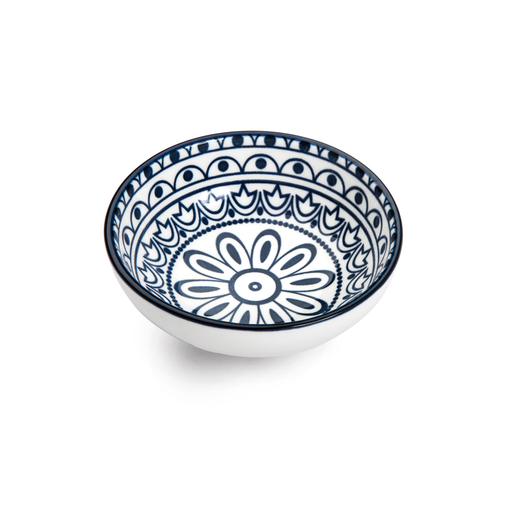 [D03-002] Che Brucia Arabesque Blue Porcelain Round Dish 13 cm / 5"