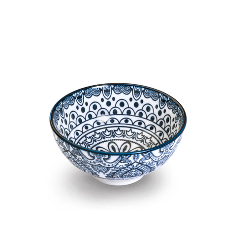 [D03-005] Che Brucia Arabesque Blue Porcelain Bowl 10.1 cm / 4"