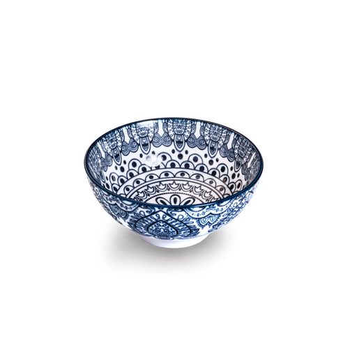 [D03-006] Che Brucia Arabesque Blue Porcelain Bowl 12 cm / 5"