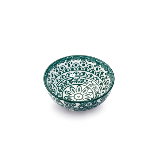 [D03-058] Che Brucia Arabesque Green Porcelain Bowl 10 cm / 4"