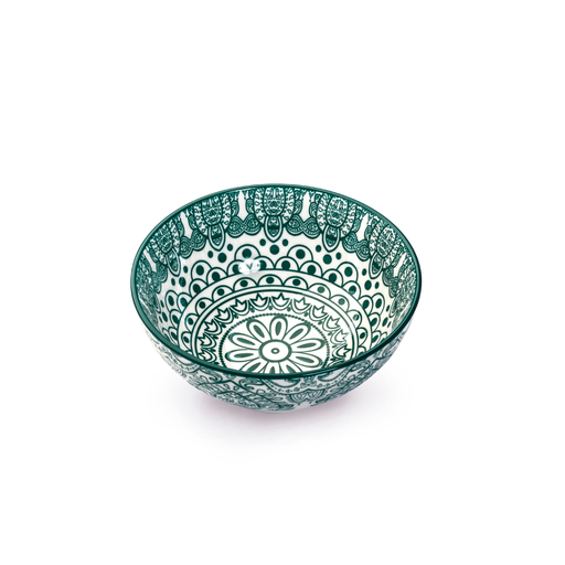 [D03-059] Che Brucia Arabesque Green Porcelain Bowl 12 cm / 5"