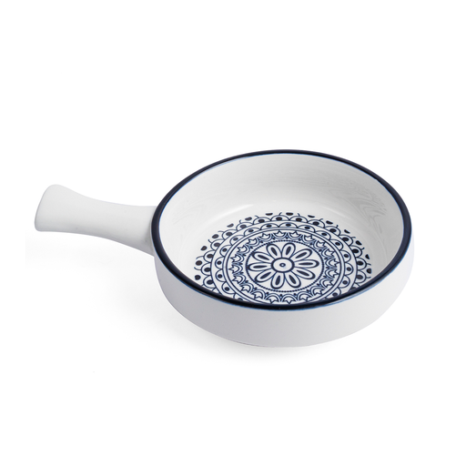 [D03-086] Che Brucia Arabesque Blue Porcelain Pan 8.5"