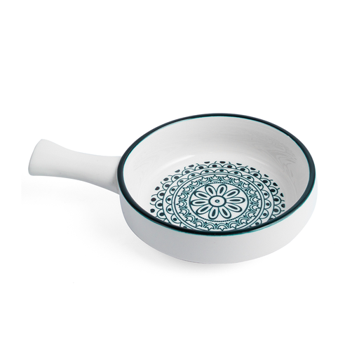 [D03-102] Che Brucia Arabesque Green Porcelain Pan 8.5"