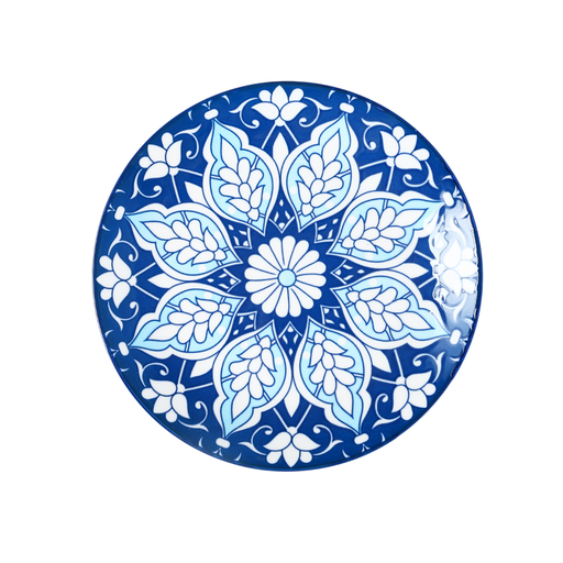 [D03-121] Che Brucia 6.5" Round Plate Mosaic Design
