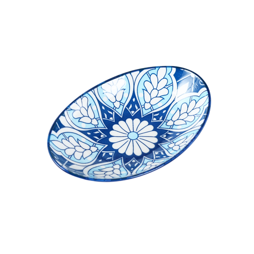[D03-125] Che Brucia 6" Oval Bowl Mosaic Design