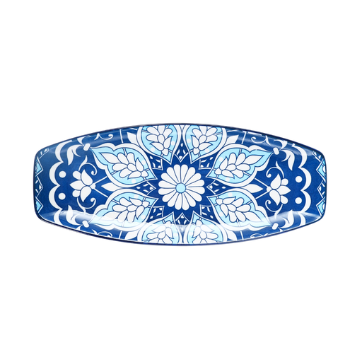 [D03-133] Che Brucia 12" Boat Shape Plate Mosaic Design