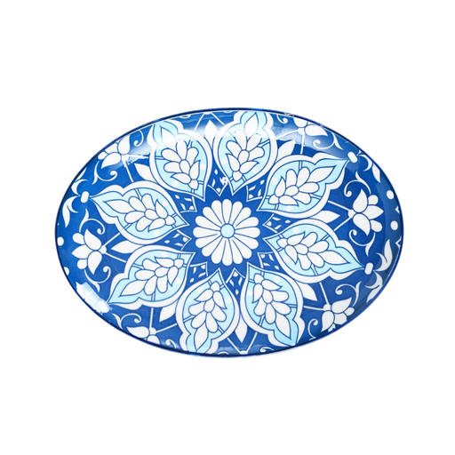 [D03-140] Che Brucia Oval Plate 14" / 35 cm Mosaic Design
