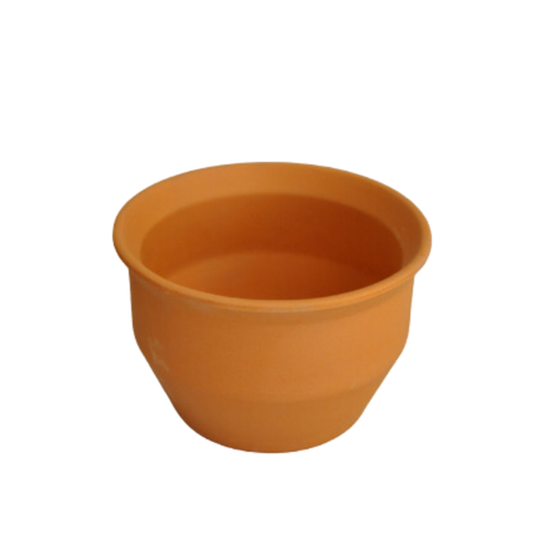 [VP-001] وعاء طين تشي بروشيا 15.5 × 11 سم طبيعي غير مصقول