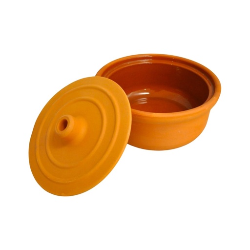 [VP-017] Che Brucia Clay Guvec Oven Casserole with Lid 20 x 9 cm / 1 Liter Inner Glazed