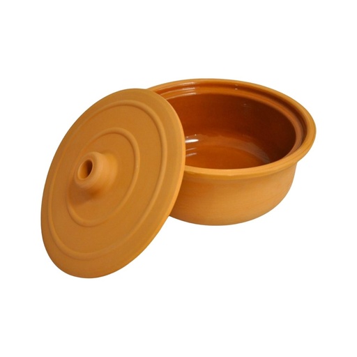 [VP-018] Che Brucia Clay Guvec Oven Casserole with Lid 24 x 12 cm Natural Non Glazed