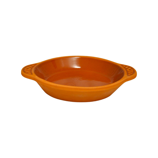 [VP-034-U10] Che Brucia Clay Sahan Round Oven Tray with Handle 20 x 3 cm Inner Glazed