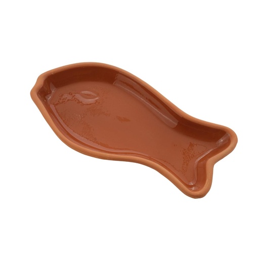 [VP-035] Che Brucia Clay Levrek Fish Shape Oven Tray 34 x 17.5 x 3.5 cm Inner Glazed