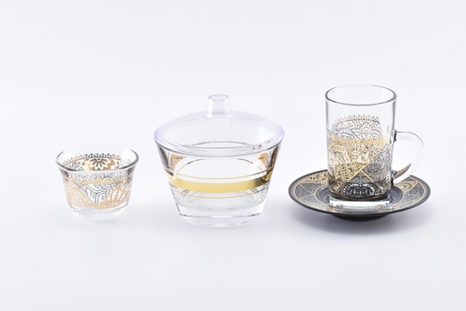 [D-43425] Glass Tea+Coffee Set 20Pcs / 43425