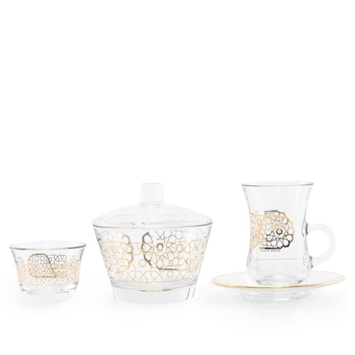 [D-46811] 6 tea glass and coffee set 20pcs furat / 46811