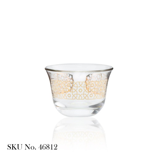 [D-46812] 6pcs glass cawa cup / 46812