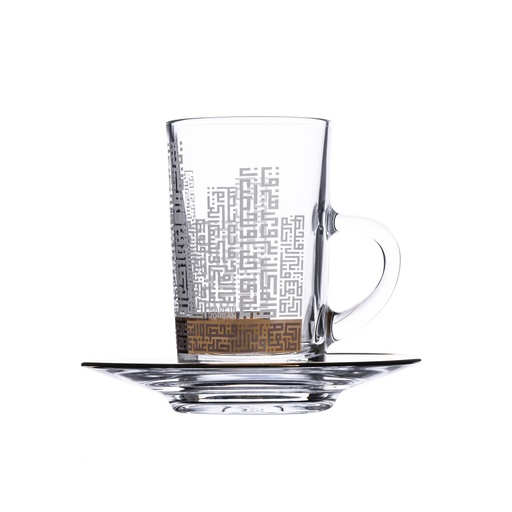 [D-46859] Tea glass and saucer set 12pcs / 46859