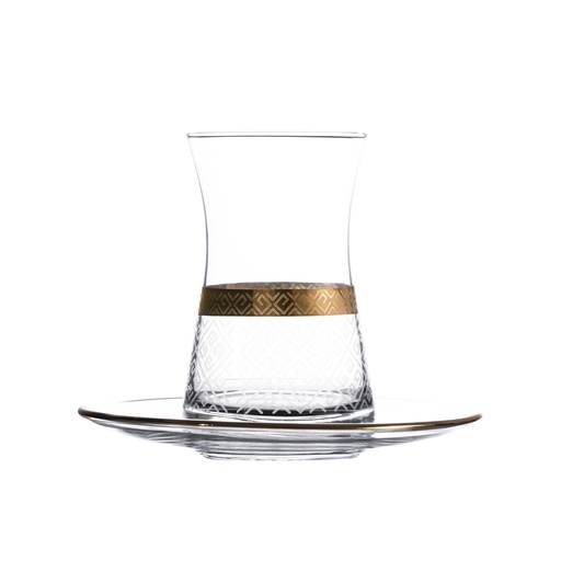 [D-46878] Tea glass and saucer set 12pcs / 46878