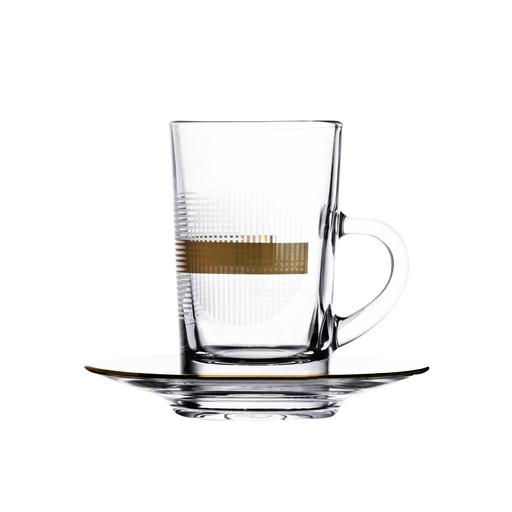 [D-46881] Tea glass and saucer set 12pcs / 46881