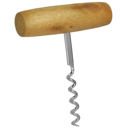 [MXC-023] Metaltex Steel Corkscrew with Wooden Handle 6" / 250520