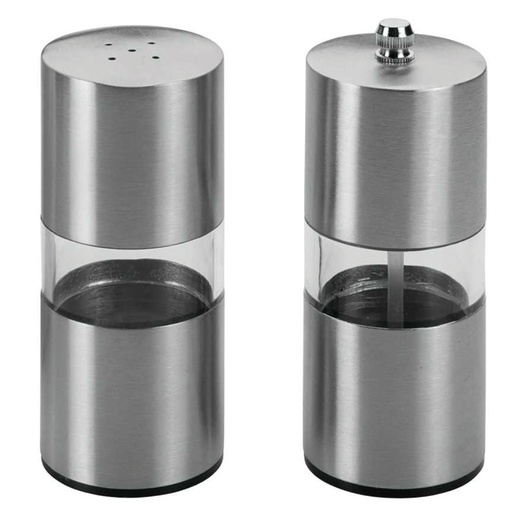 [MXC-039] Metaltex wooden Set Mill+Salt Shakers 13 cm Silver / 252830