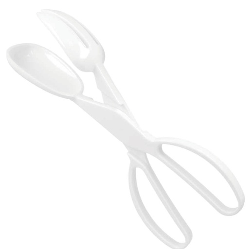 [MXC-040] Metaltex Plastic Salad Tongs with Servers Primavera White 6" / 253029