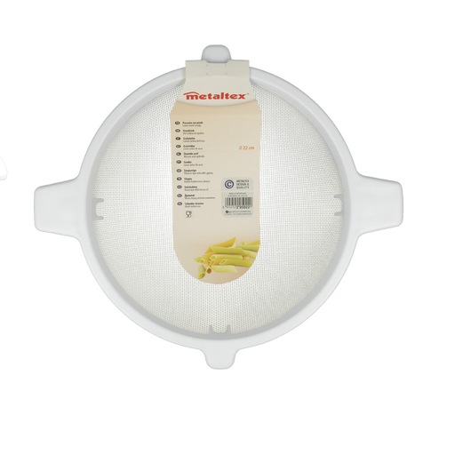 [MXC-084] مصفاة بلاستيك من ميتالتكس بلاستيك بوليز 22 سم، لون أبيض