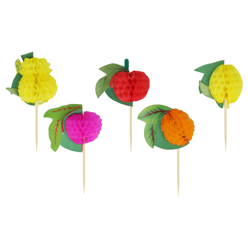 [MXC-143] Metaltex Wooden Set of 12 Cocktail Exotic Fruit Picks / 257827