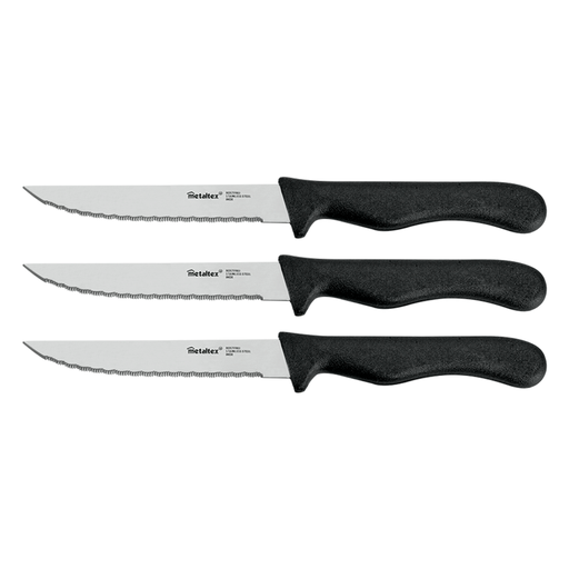 [MXC-145] Metaltex Steel Set of 3 Basic Steak Knives 21 cm / 258113