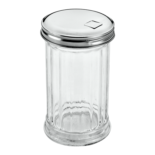 [MXC-158] وعاء سكر دوسيتو زجاجي من ميتالتكس مع غطاء 320 مل فضي