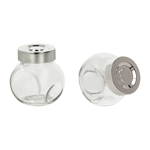 [MXC-159] Metaltex Glass Glass Jar with plastic Screw Lid 50 ml Silver / 252890