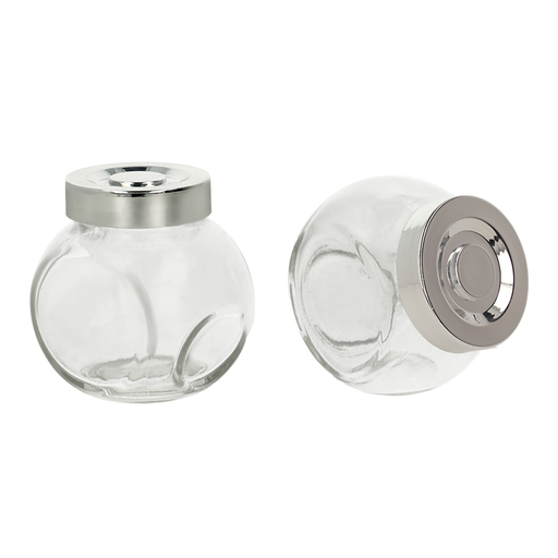 [MXC-160] Metaltex Glass Glass Jar with Plastic Screw Lid 200 ml Silver / 252891