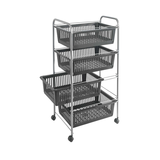 [MXI-005] Metaltex Plastic Steel 4 Tier Cart Super jumbo / 342204
