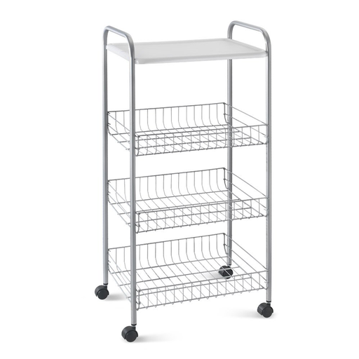 [MXI-007] Metaltex Plastic Steel 3 Wire Base and Tray Roll Cart / 343503